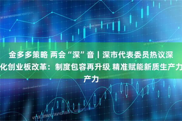 金多多策略 两会“深”音丨深市代表委员热议深化创业板改革：制度包容再升级 精准赋能新质生产力