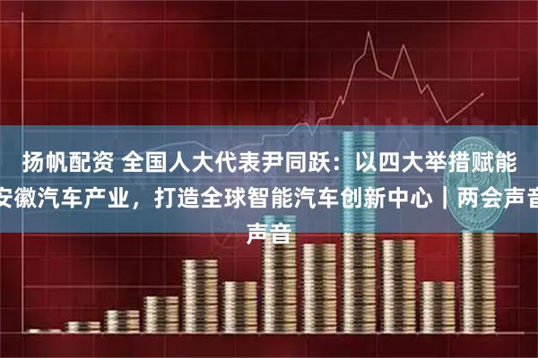 扬帆配资 全国人大代表尹同跃：以四大举措赋能安徽汽车产业，打造全球智能汽车创新中心｜两会声音