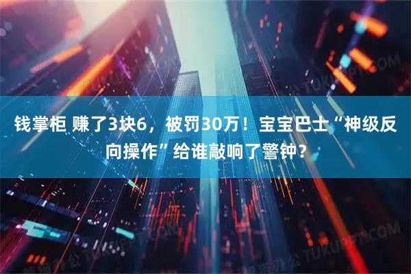 钱掌柜 赚了3块6，被罚30万！宝宝巴士“神级反向操作”给谁敲响了警钟？