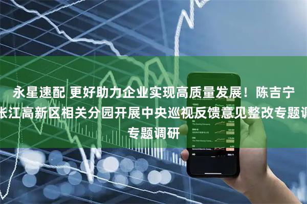 永星速配 更好助力企业实现高质量发展!陈吉宁在张江高新区相关分园开展中央巡视反馈意见整改专题调研