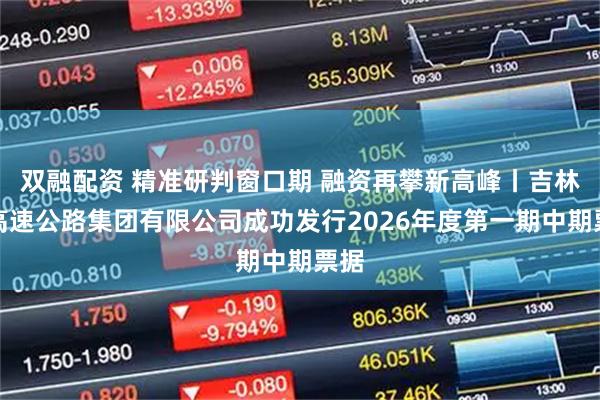 双融配资 精准研判窗口期 融资再攀新高峰丨吉林省高速公路集团有限公司成功发行2026年度第一期中期票据