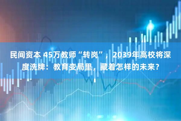 民间资本 45万教师“转岗”，2039年高校将深度洗牌：教育变局里，藏着怎样的未来？