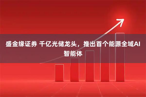 盛金缘证券 千亿光储龙头，推出首个能源全域AI智能体