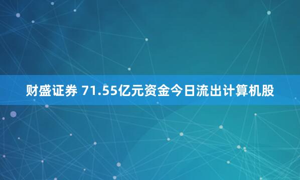 财盛证券 71.55亿元资金今日流出计算机股