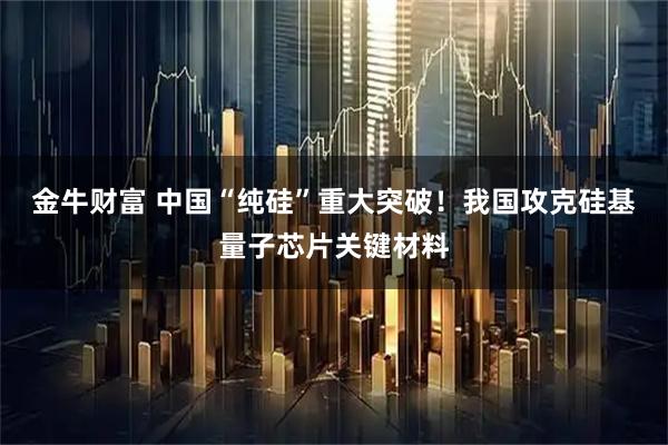 金牛财富 中国“纯硅”重大突破！我国攻克硅基量子芯片关键材料
